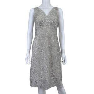 BCBGMAXAZRIA Silver Lace LYNETTE Cocktail Dress